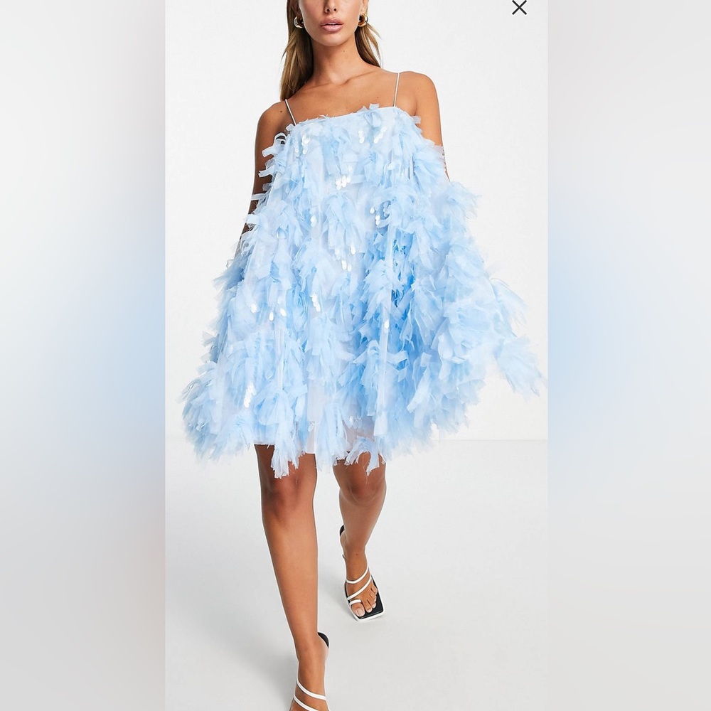 Blue feather ASOS Trapeze Dress! Perfect for Era’s Tour!